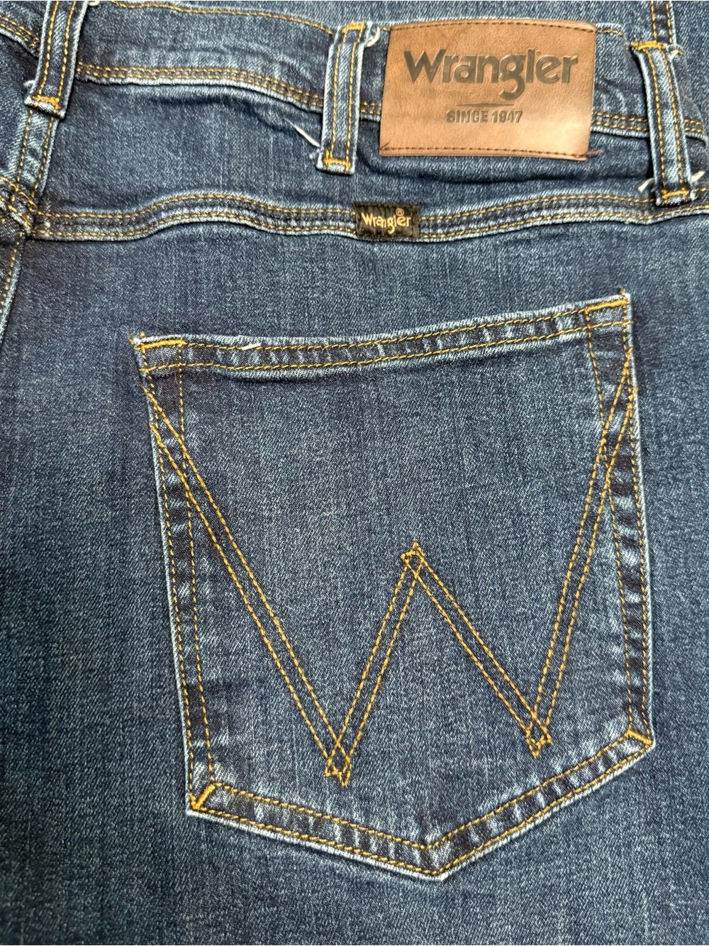 Wrangler Jeans Mens Regular Fit 38x32 Blue Denim - Picture 3 of 8